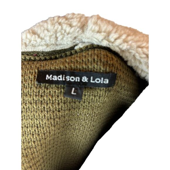 Cozy Sherpa & Faux Suede Open Front Jacket - Size M - Picture 2 of 3